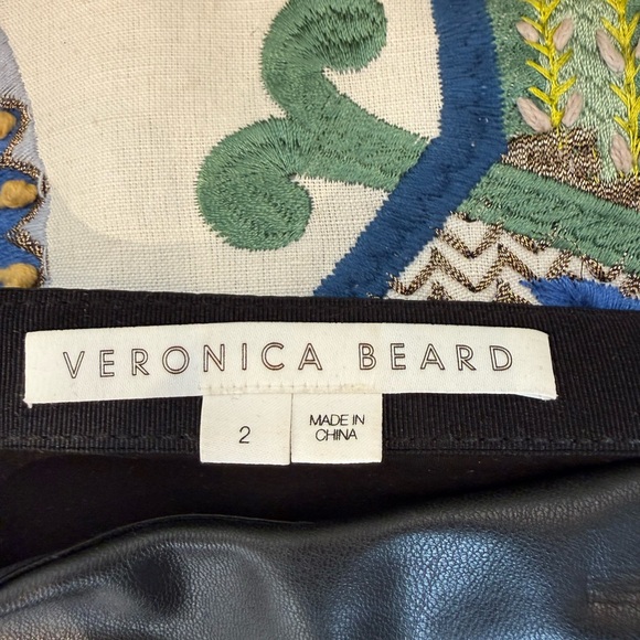 Veronica Beard Ari Black Asymmetrical Faux-Leather Skirt - Picture 3 of 6